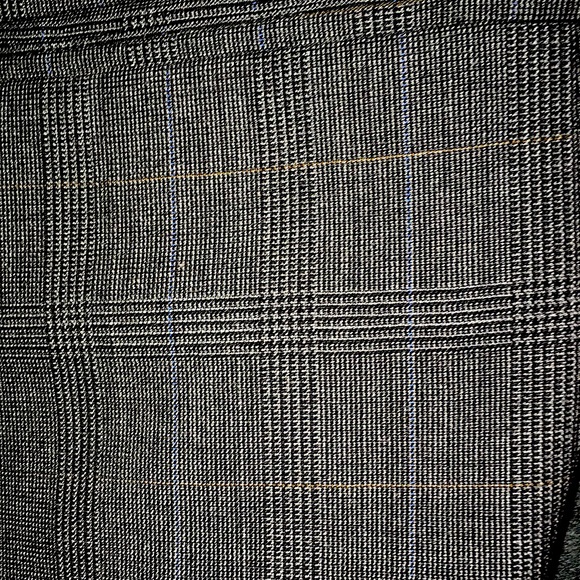 Vintage Jeffrey Banks Suit in Grey, and Blue Pinstripe and Houndstooth - Picture 4 of 7